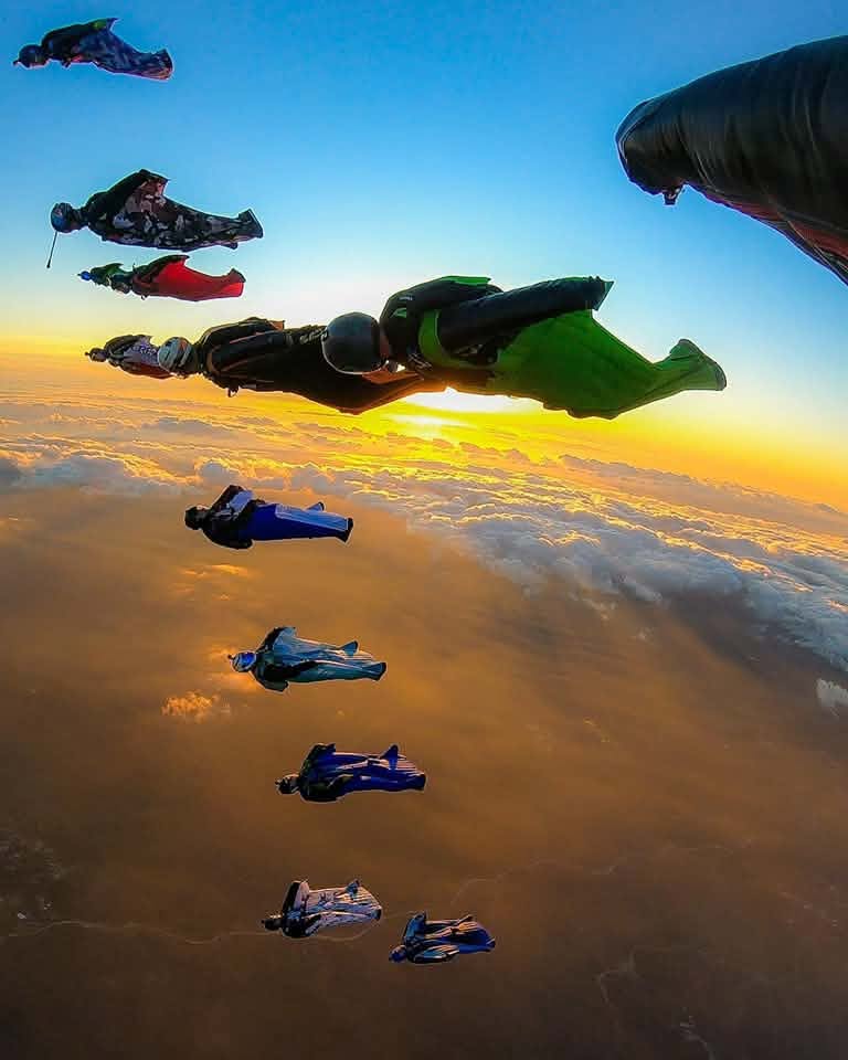 Wingsuit flight by the Leading Edge community